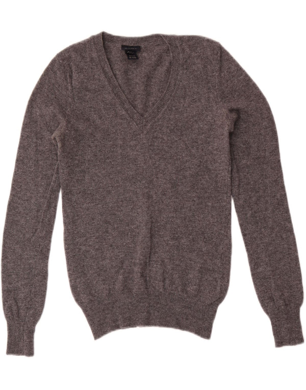 Sweter damski Gant z dekoltem w kształcie litery V, UK 4 XS, szary, nakrapiany owcza wełna
