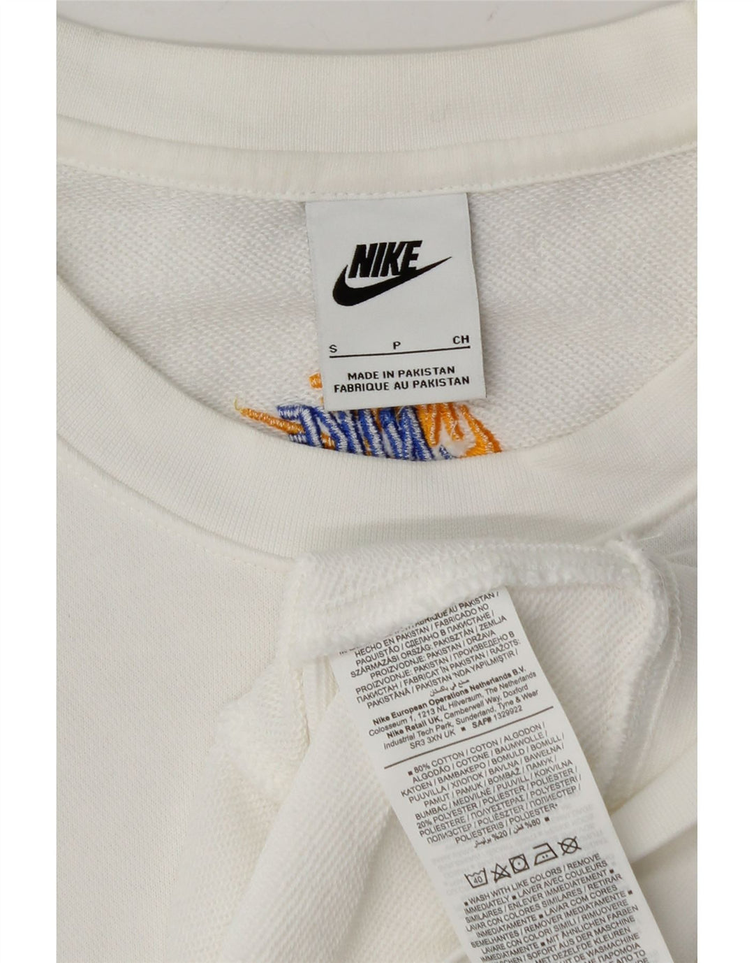 Męska bluza z grafiką Nike, mała, biała, bawełniana