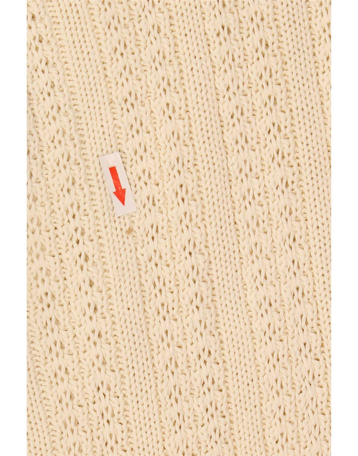 Sweter męski Allison Wingate z golfem, rozmiar Large, kolor ecru, bawełna