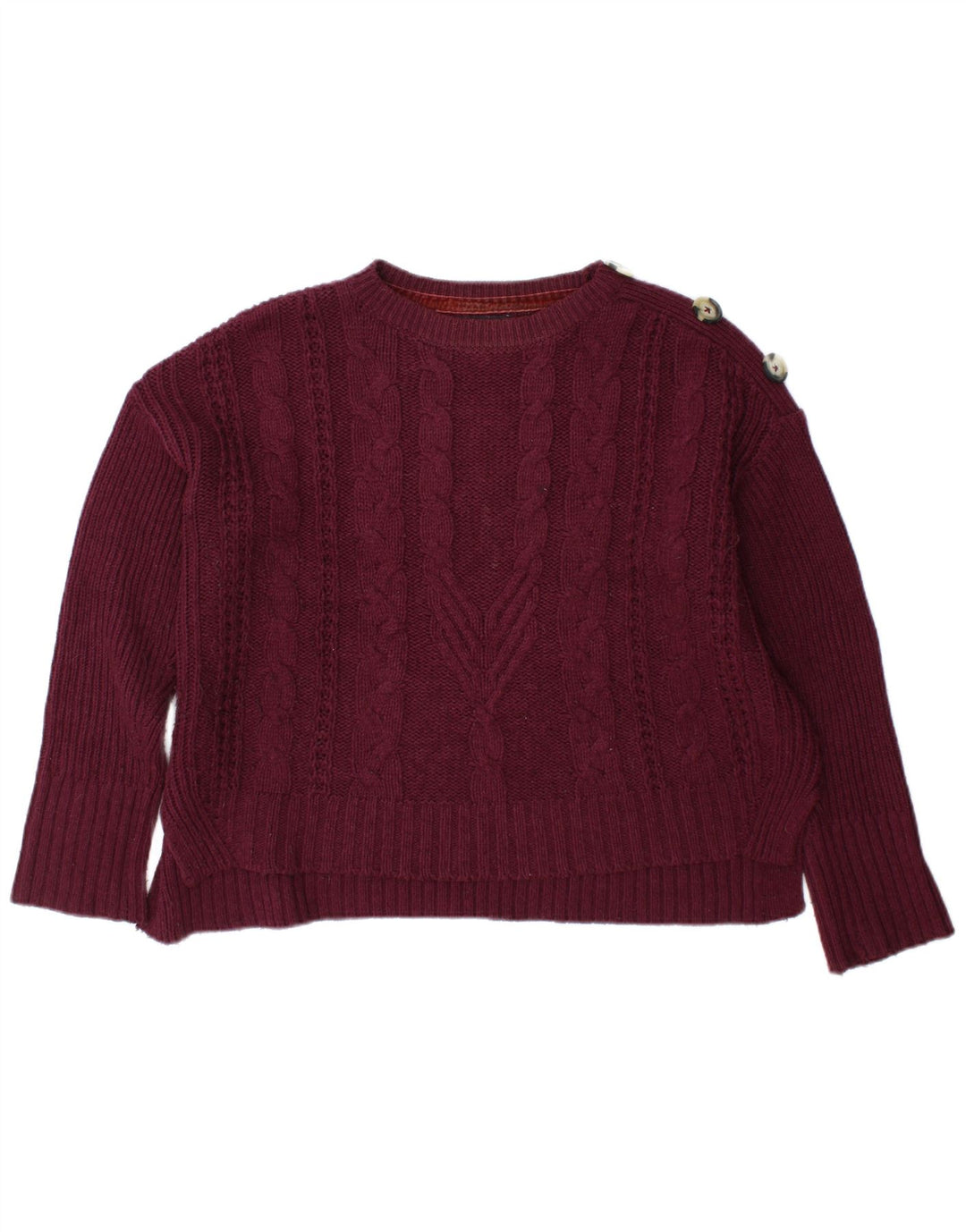 Marks & Spencer Damski sweter z okrągłym dekoltem, UK 12, średni burgund