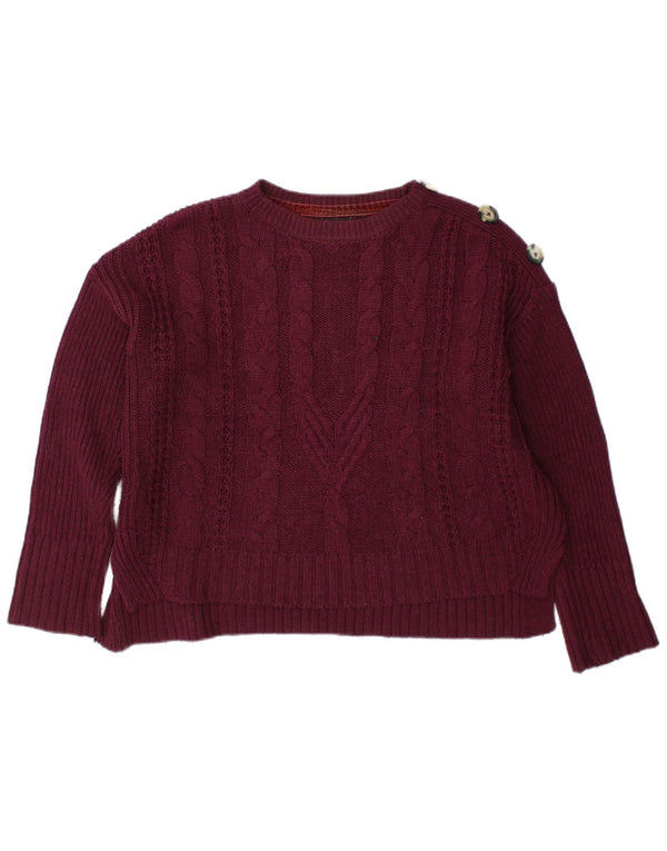 Marks & Spencer Damski sweter z okrągłym dekoltem, UK 12, średni burgund