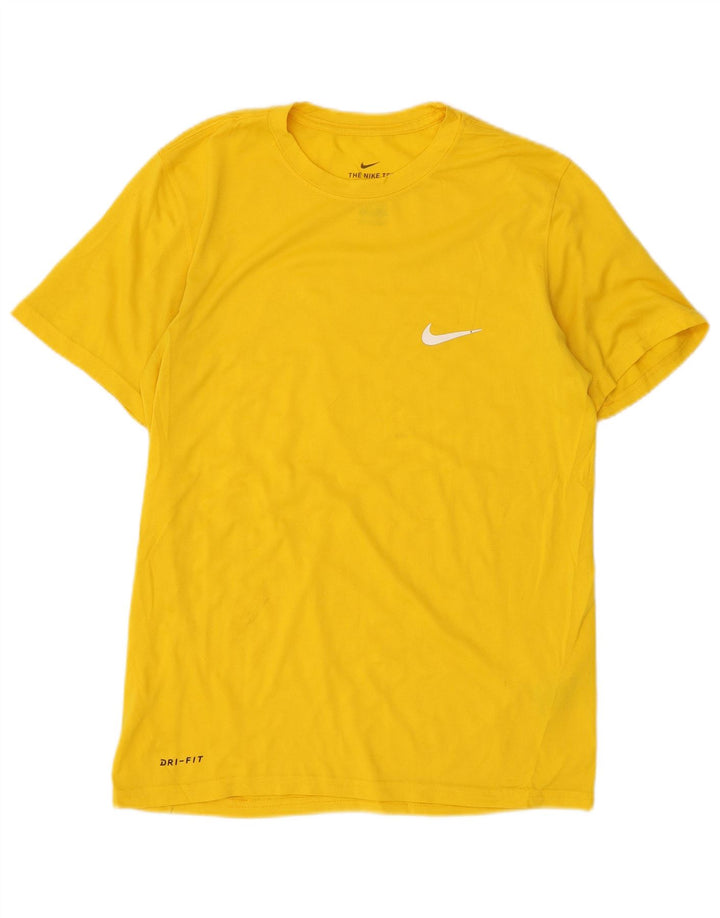Męski T-shirt Nike Dri Fit, mały, żółty poliester
