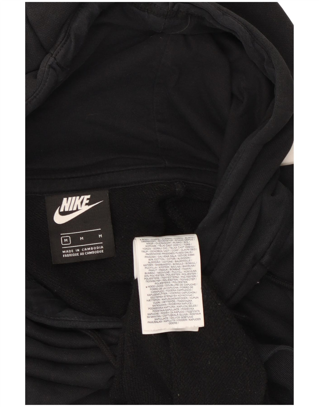 Damski sweter oversize z kapturem NIKE UK 14, średni czarny, bawełniany