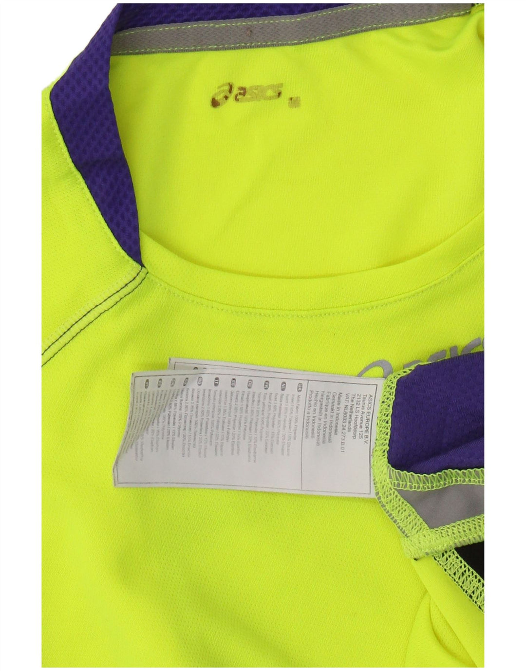 Męska kamizelka ASICS, mała, żółta, poliestrowa koszulka z blokami kolorów