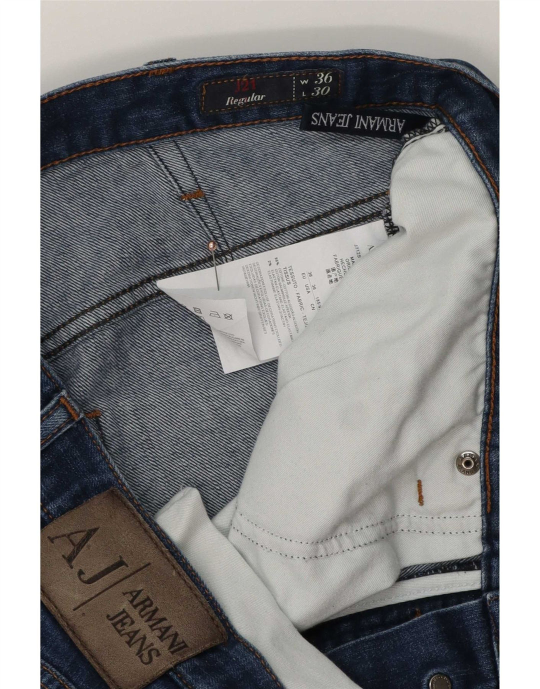 Męskie jeansy Armani Regular Straight W36 L30 Niebieskie bawełniane