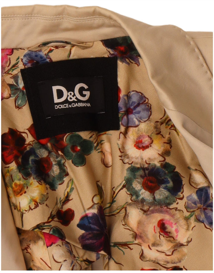 Dolce & Gabbana Damska marynarka zapinana na 2 guziki IT 46, duża, beżowa, klasyczna