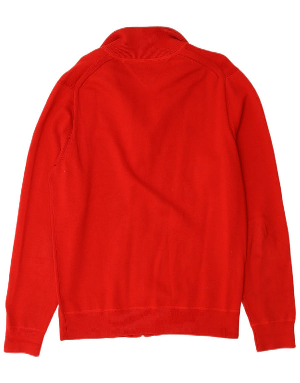 Męski sweter rozpinany Tommy Hilfiger w kolorze średniej czerwieni, bawełniany