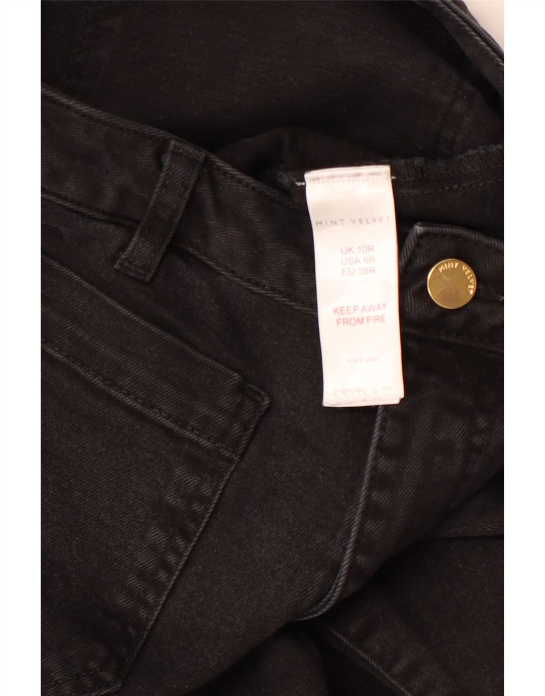 Proste dżinsy damskie MINT VELVET z wysokim stanem UK 10 Małe W28 L30 Czarne