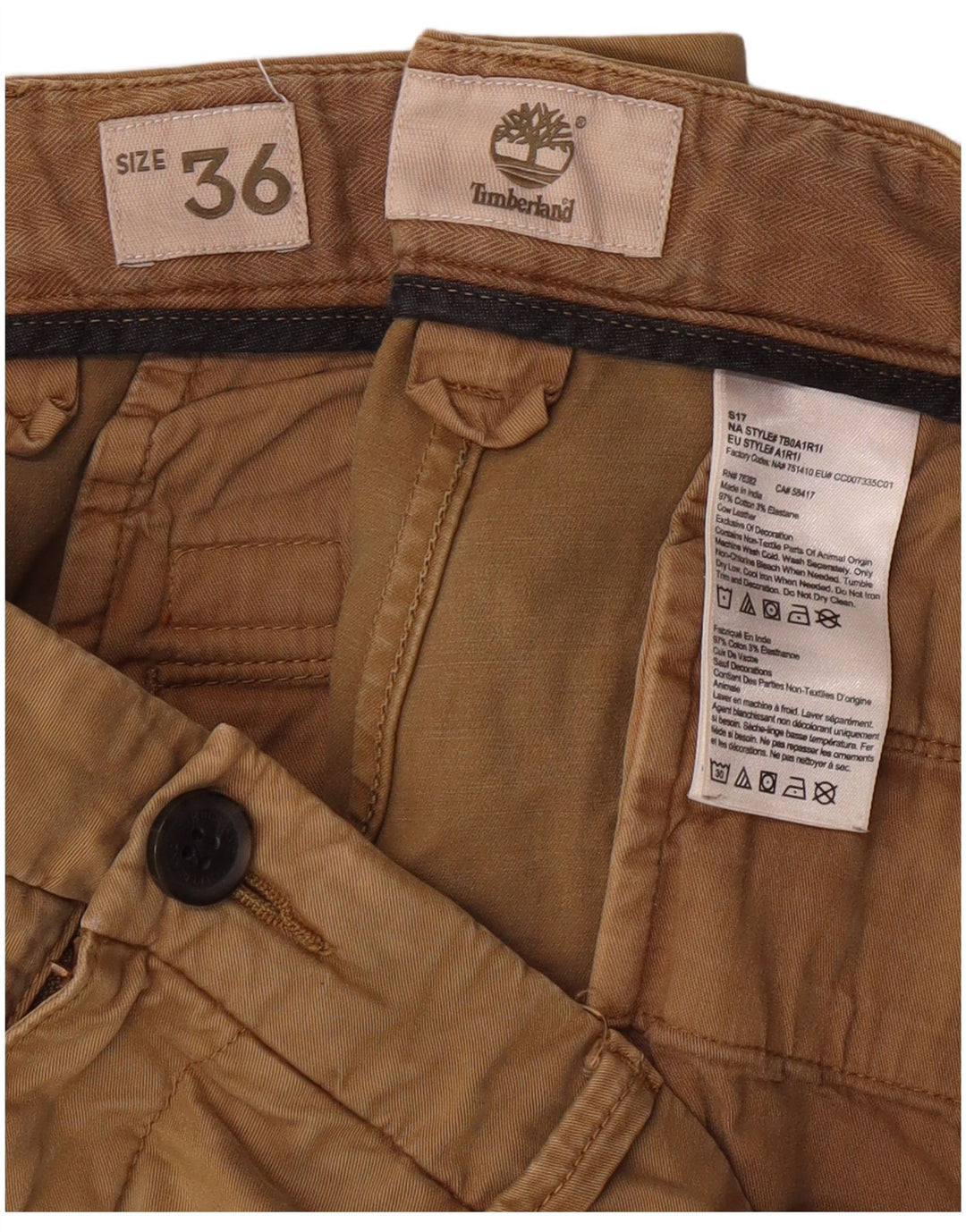 Męskie spodenki Chino TIMBERLAND W36, duże, beżowe, bawełniane