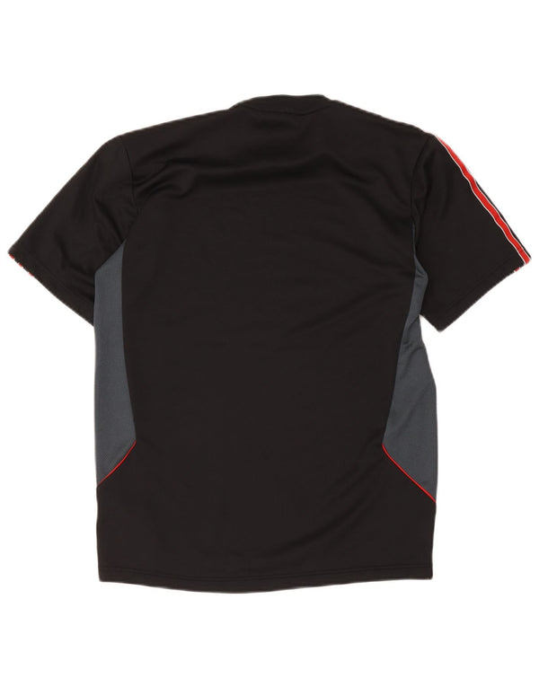 Adidas Męska koszulka Climalite Top, mała, czarna, z blokami kolorów, poliestrowa