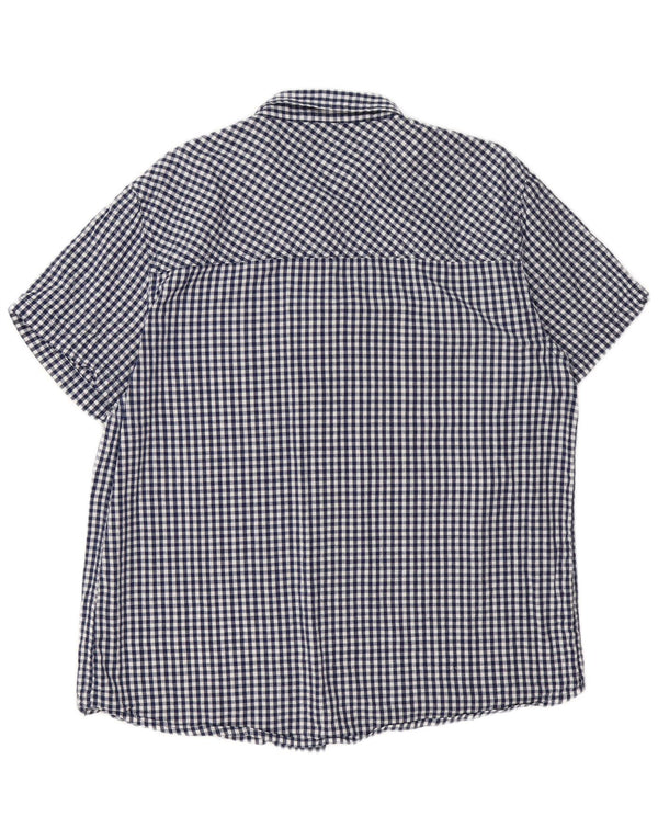 Męska koszula z krótkim rękawem Mountain Warehouse 2XL, granatowa, bawełniana kratka