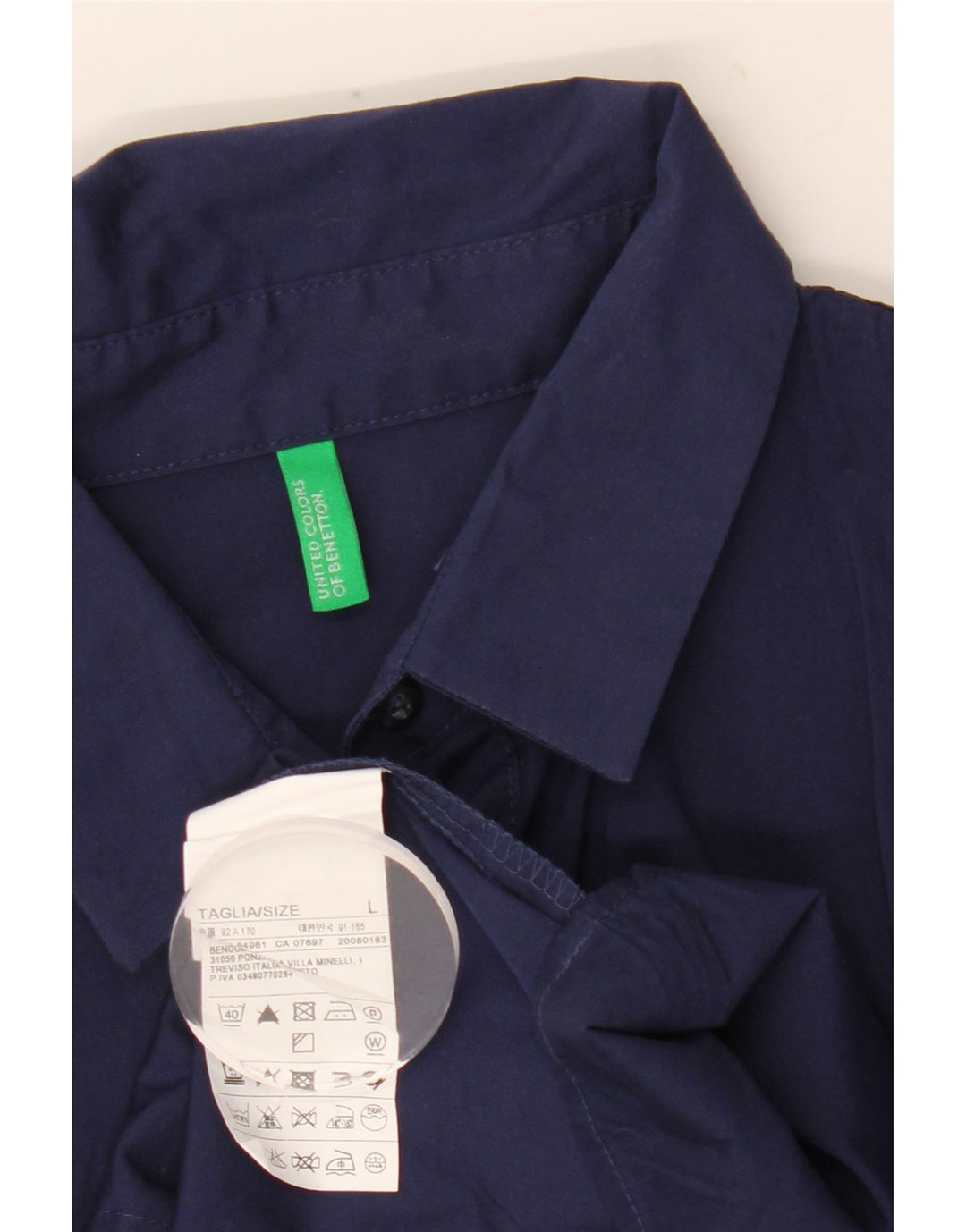 Damska koszula pulowerowa Benetton UK 16, duża, granatowa, bawełniana