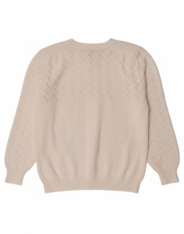 Sweter damski w stylu vintage, UK 14, średni biały