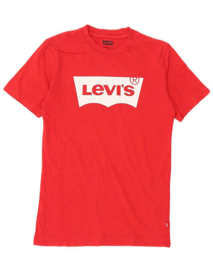 Chłopięcy T-shirt z grafiką LEVI'S, 11-12 lat, czerwona bawełna