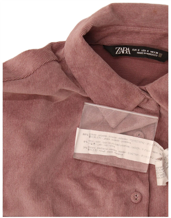 Damska koszula sztruksowa oversize Zara UK 10, mała, różowa, poliestrowa