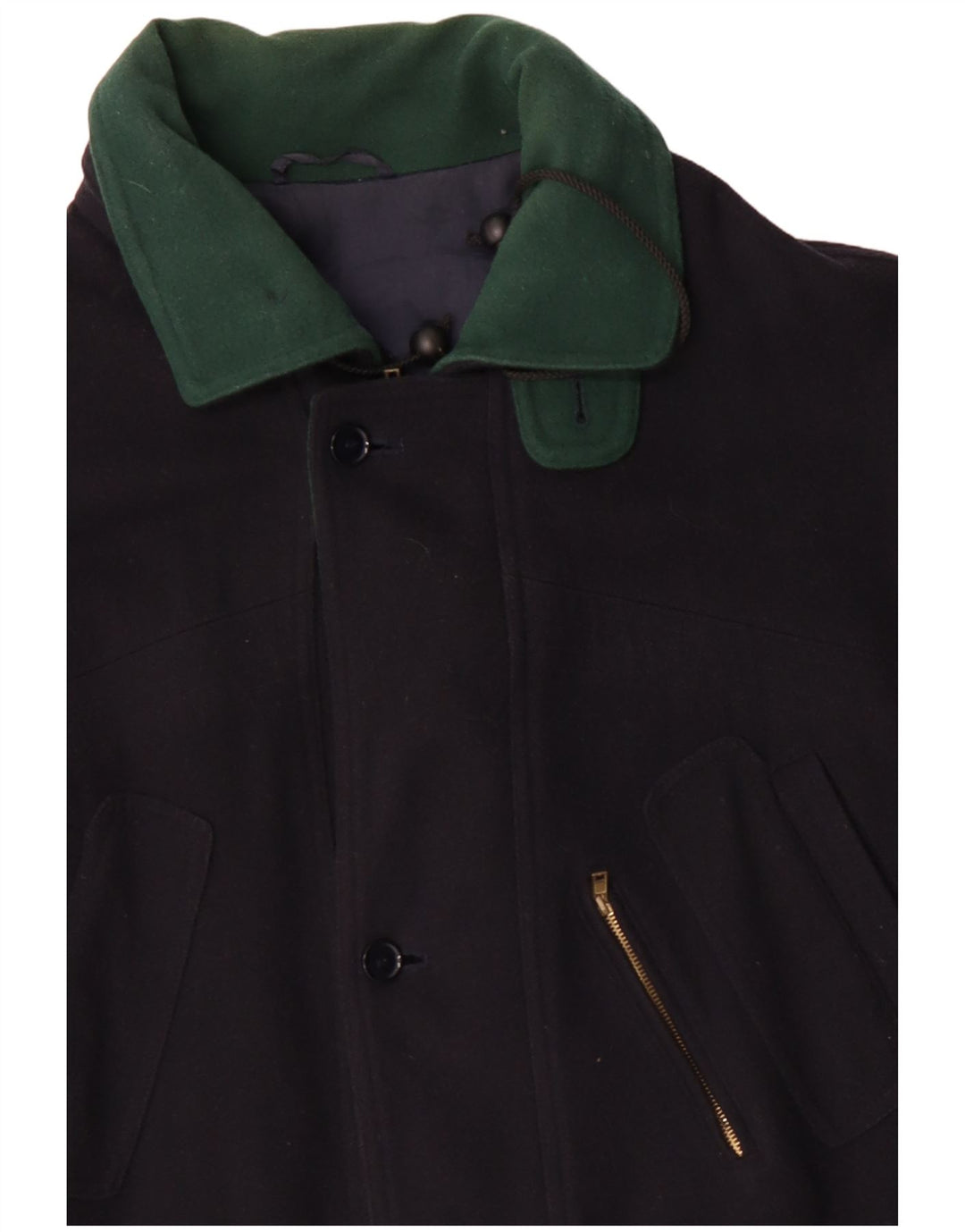 Płaszcz męski VINTAGE UK 42 XL, granatowy, wełniany