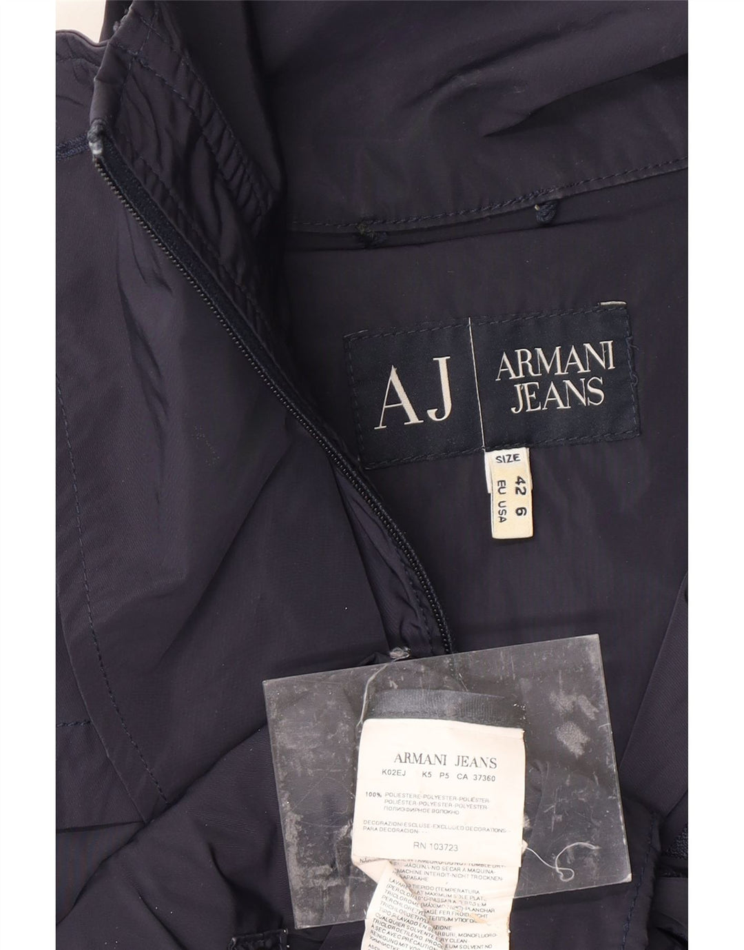ARMANI JEANS Damski trencz US 6, średni granatowy poliester