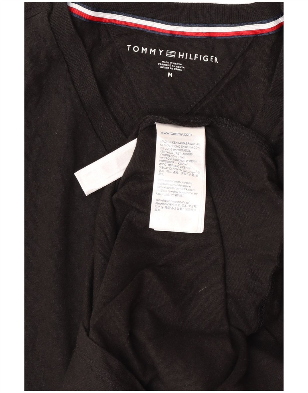 T-shirt męski Tommy Hilfiger Top, średni czarny, bawełniany
