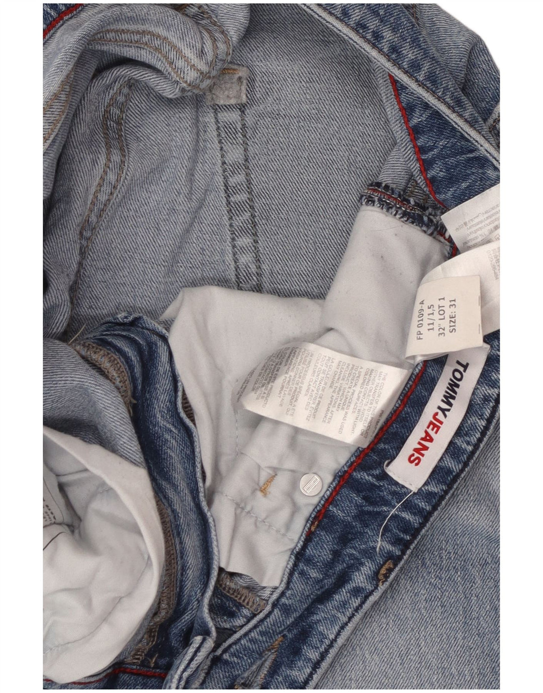 Męskie dżinsy zwężane TOMMY HILFIGER o regularnym kroju W31 L29 Niebieska bawełna
