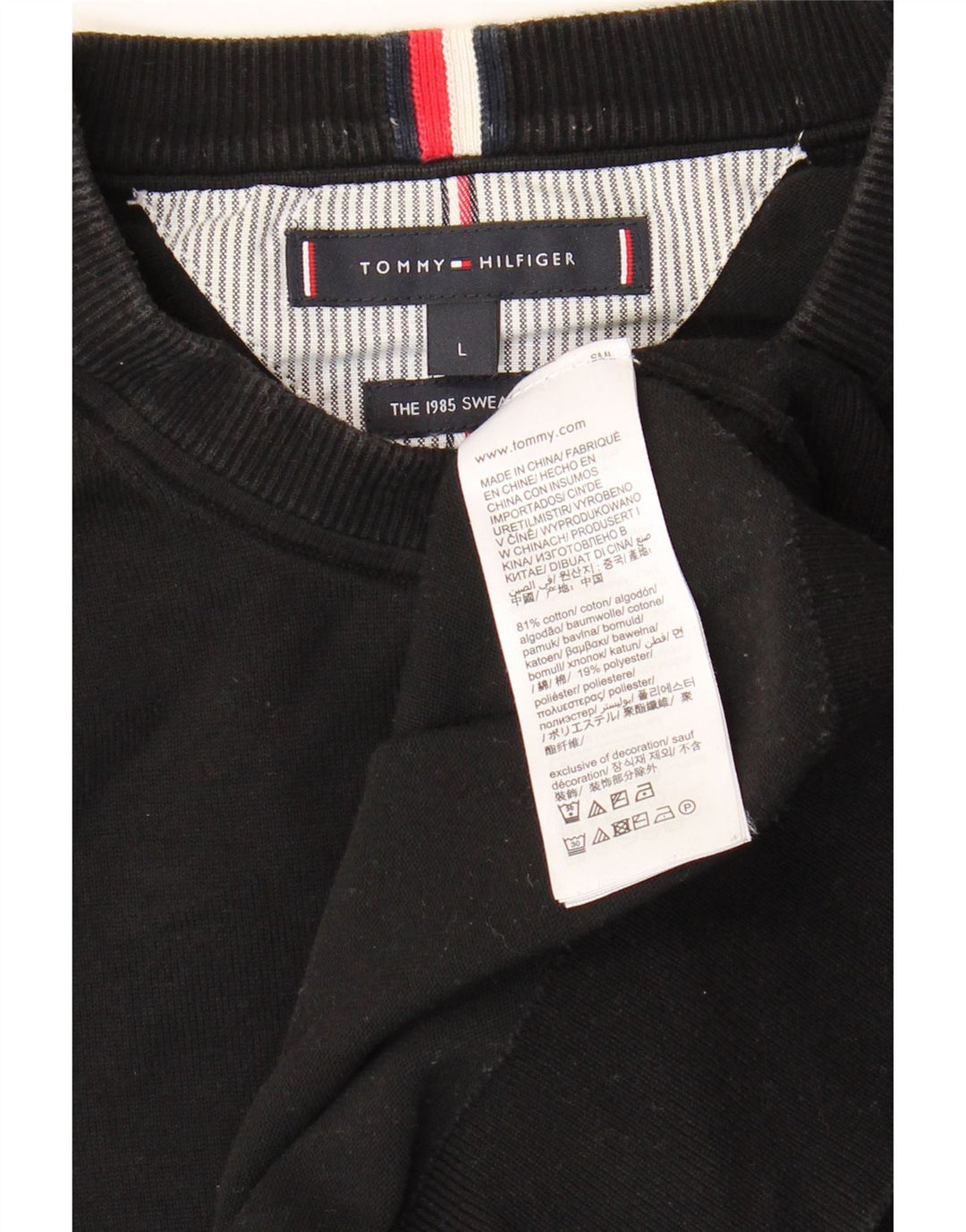 Męski sweter TOMMY HILFIGER, duży, czarny, bawełniany