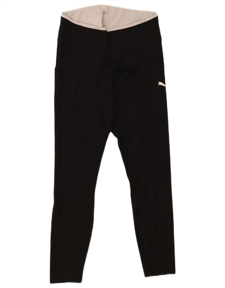 Damskie legginsy Puma Crop UK 8, małe, czarne, poliestrowe