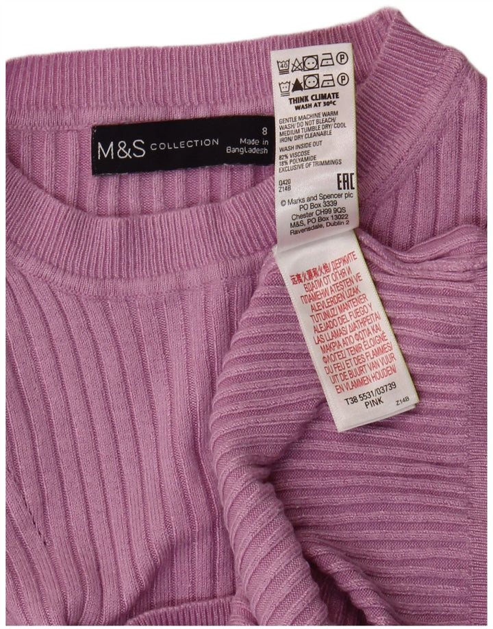 Sweter damski Marks & Spencer z okrągłym dekoltem, UK 8, mały fiolet