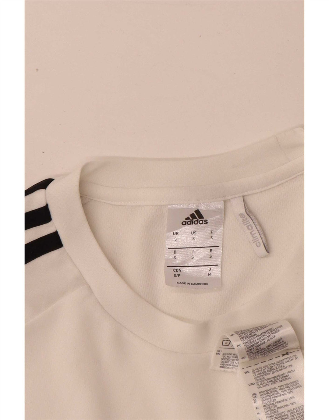 Adidas Męski T-shirt Top Mały Biały Poliester Sport