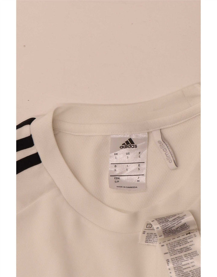 Adidas Męski T-shirt Top Mały Biały Poliester Sport