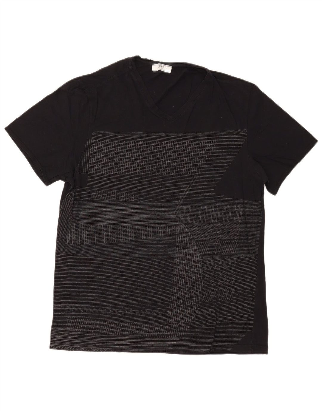 Męski T-shirt Guess z grafiką, duży, czarny