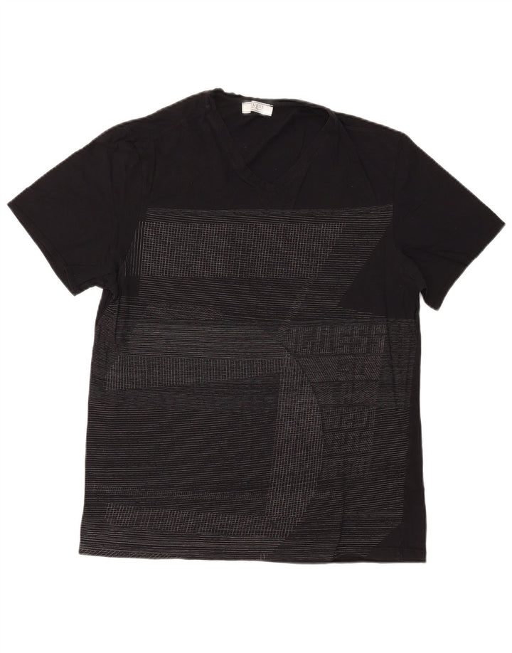 Męski T-shirt Guess z grafiką, duży, czarny