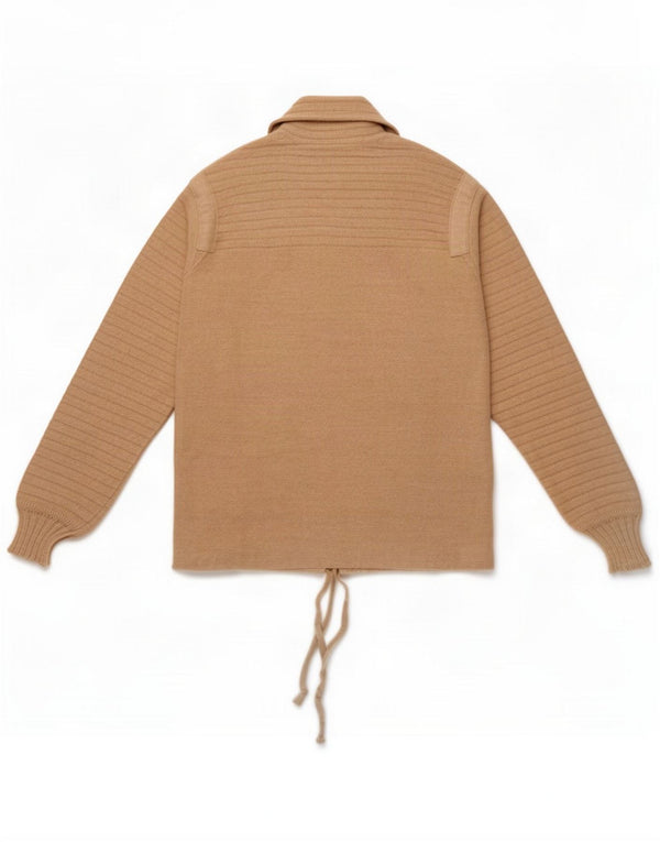 Męski sweter rozpinany w stylu vintage UK 12 Medium Beige