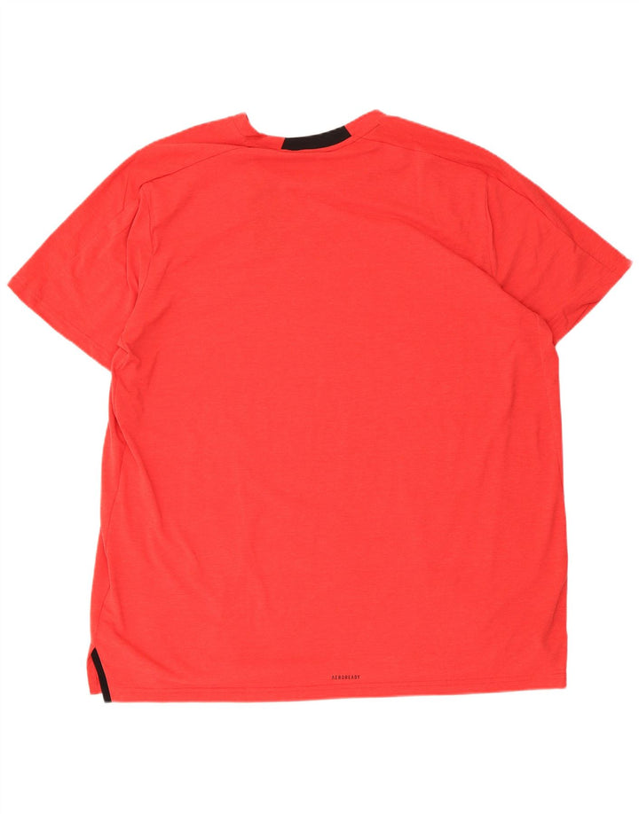 ADIDAS Mens Aeroready T-Shirt Top 2XL Red Polyester