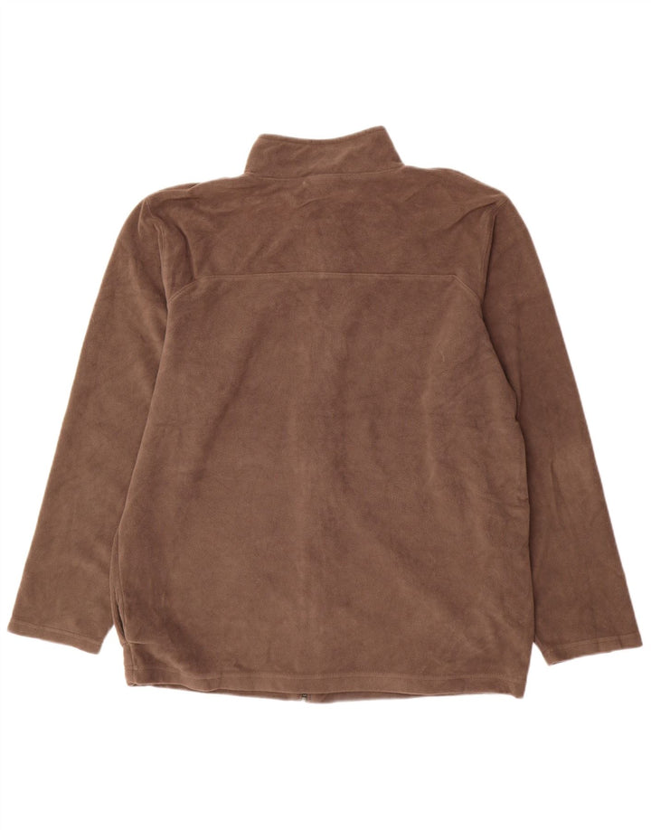 REEBOK Mens Fleece Jacket UK 42 XL Brown Polyester