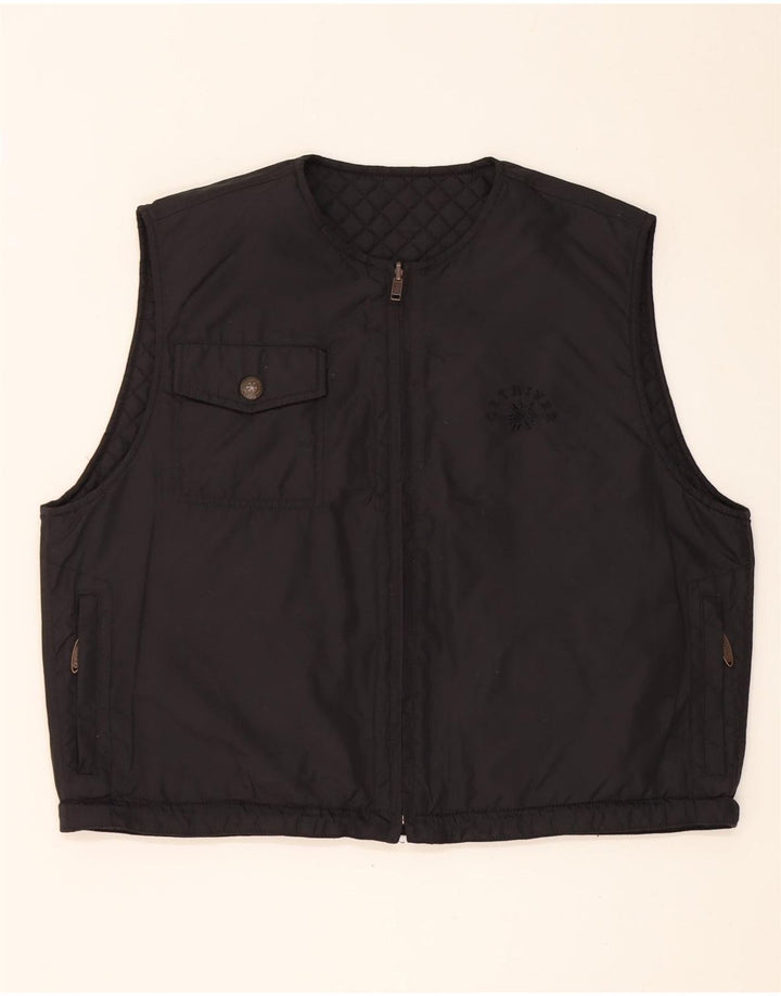 Dwustronna pikowana kamizelka damska w stylu vintage, oversize UK 12, średni czarny nylon