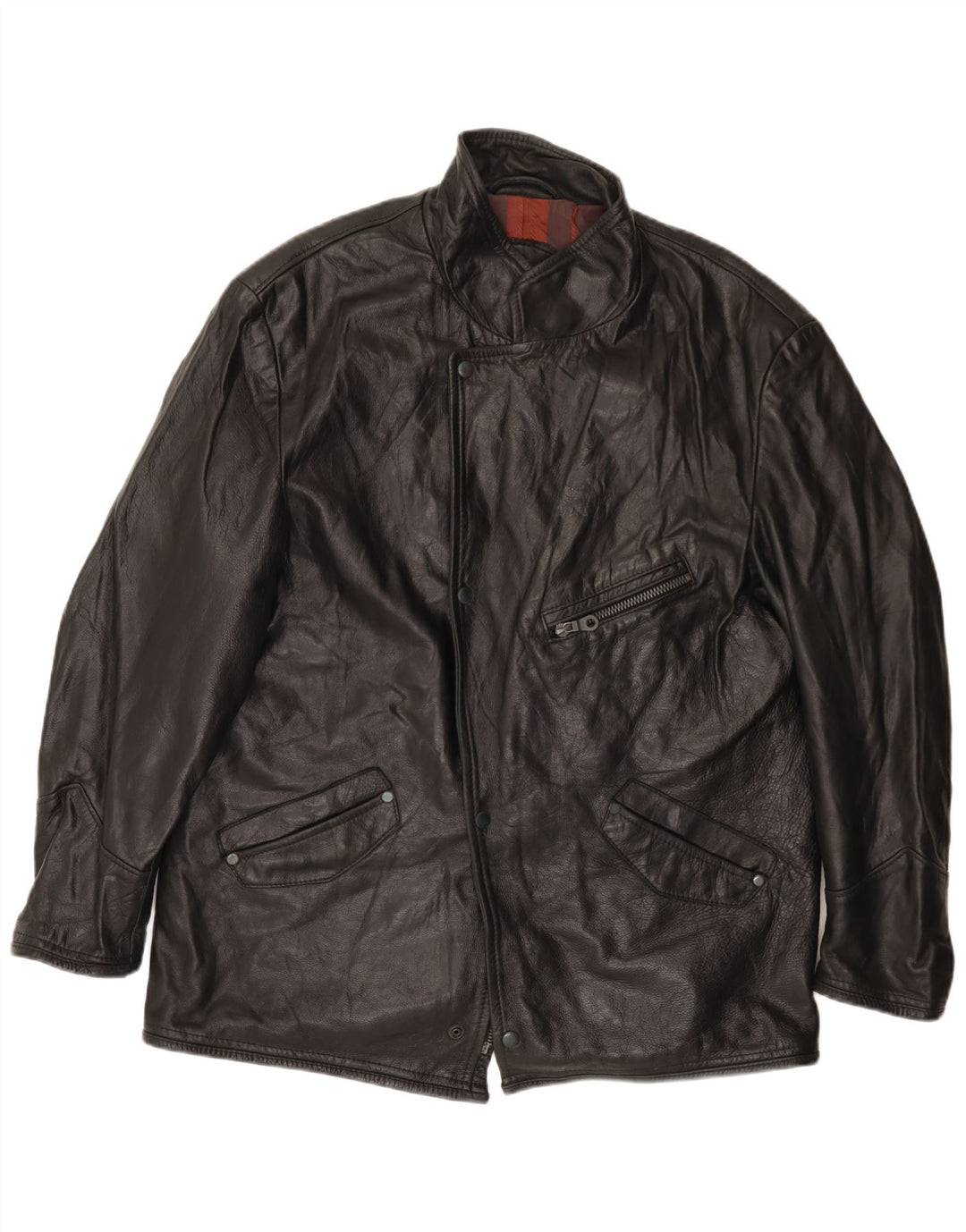 Męska kurtka skórzana VINTAGE UK 42 XL czarna