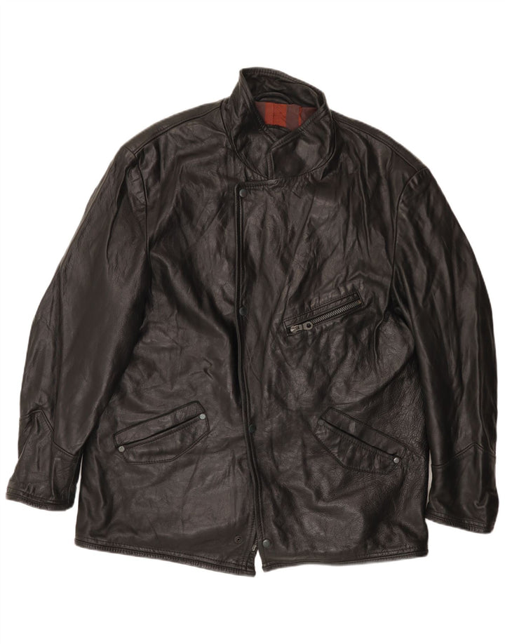 Męska kurtka skórzana VINTAGE UK 42 XL czarna