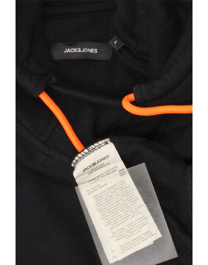 Męski sweter z kapturem Jack & Jones, duży, granatowy, poliester