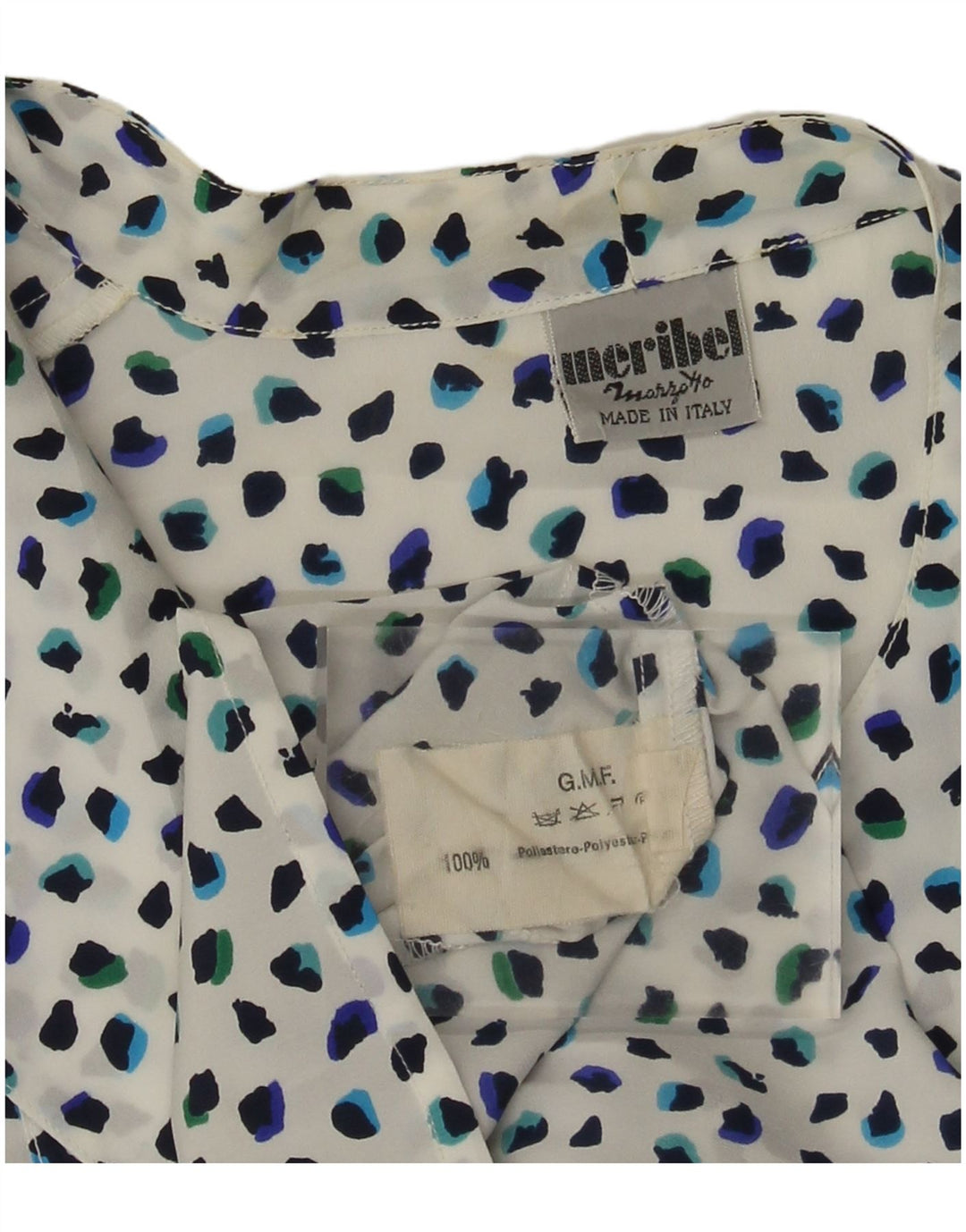 Bluzka damska Marzotto Top UK 14, duży, biały, cętkowany poliester