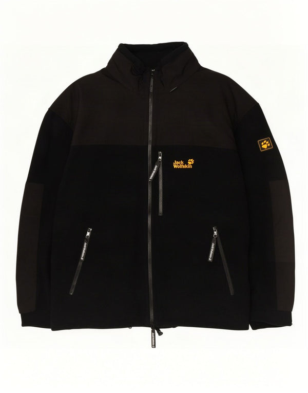 Jack Wolfskin Mens Windbreaker Jacket UK 44 XL Black Colourblock Polyester