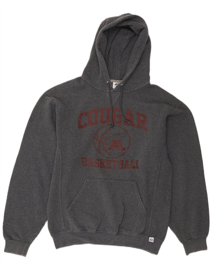 Męski sweter z kapturem i grafiką RUSSELL ATHLETIC Cougars, średnioszary, bawełniany