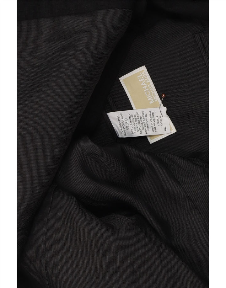 Męska marynarka Michael Kors z długim rękawem, zapinana na 2 guziki, UK 46 3XL, czarna wełna