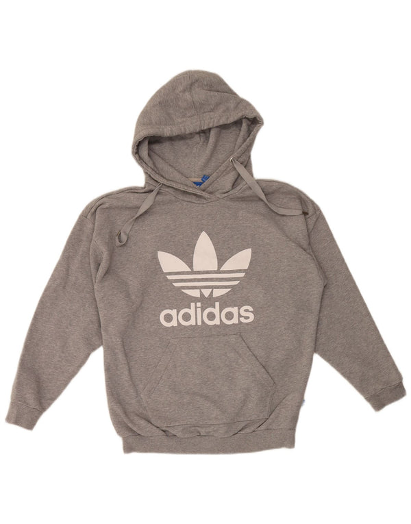 Damska bluza z kapturem Adidas Graphic UK 12 Średnia szara bawełna