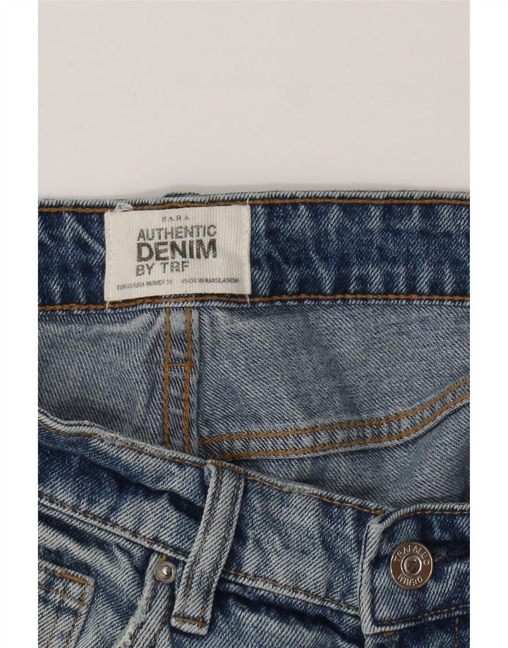 ZARA Womens Cropped Jeans EU 38 Small W28 L25 Blue Colourblock Vintage Zara and Second-Hand Zara from Messina Hembry 