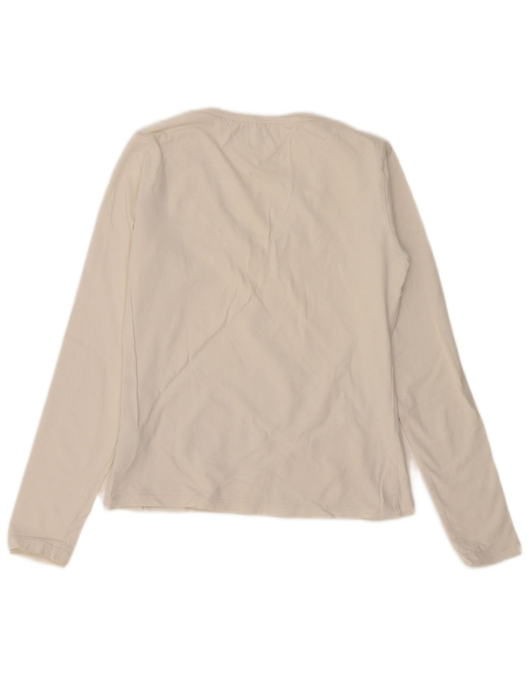 Damski top z długim rękawem Tommy Hilfiger UK 12, średnia biała bawełna