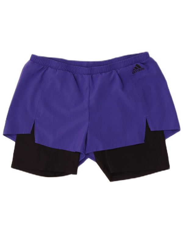 Damskie spodenki sportowe Adidas Aeroready UK 16/18, duży fioletowy blok kolorów