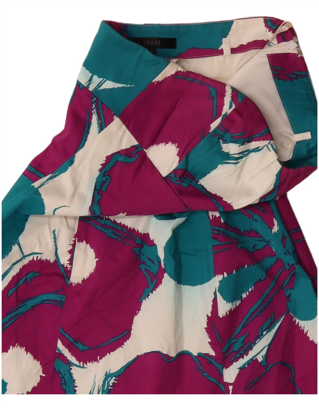 Damska sukienka bez ramiączek Coast UK 8, mała, różowa, bawełniana w kwiaty