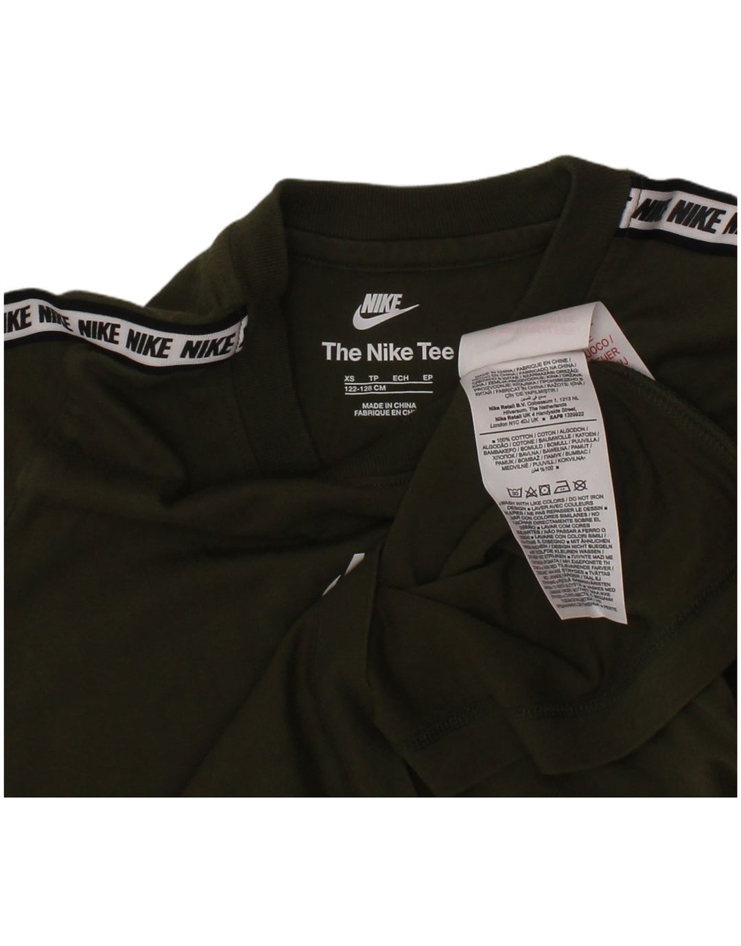 Chłopięcy T-shirt z grafiką NIKE, 6-7 lat XS, bawełna w kolorze khaki