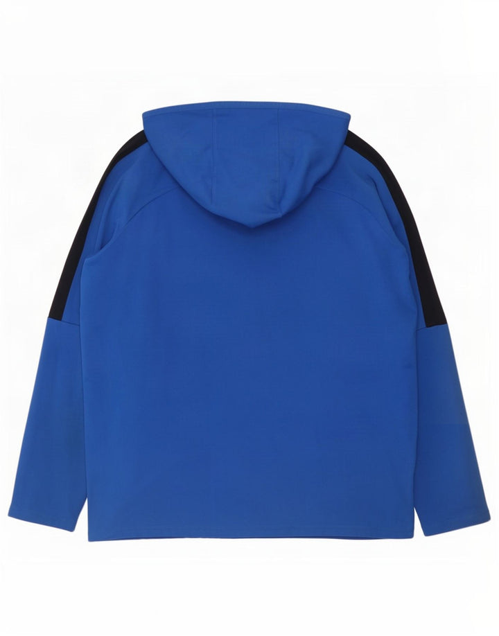 Męski sweter z kapturem Nike Dri Fit Graphic, duży niebieski poliester z blokami kolorów