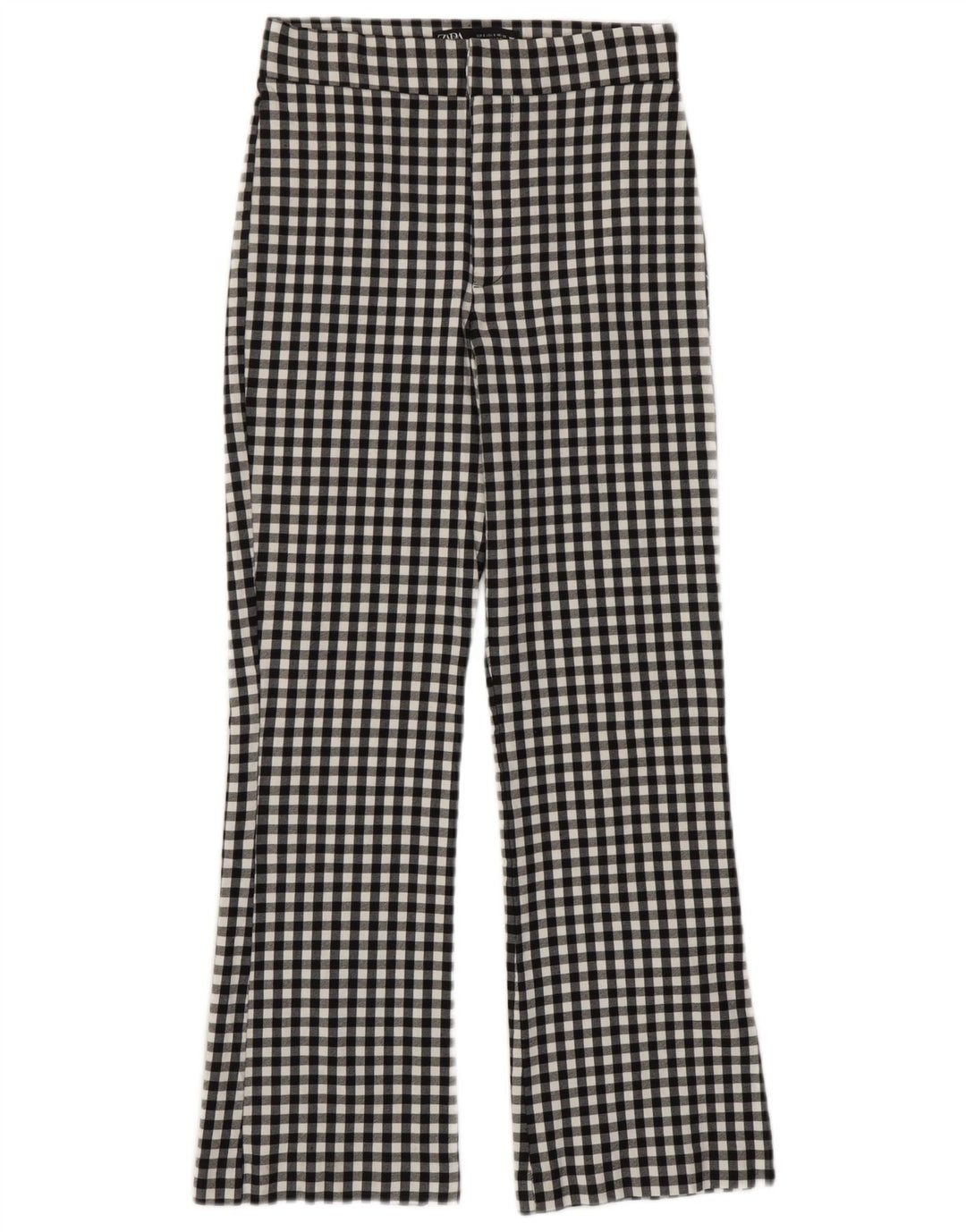 Spodnie damskie Zara Bootcut, małe, W26 L25, wiskoza, czarna kratka