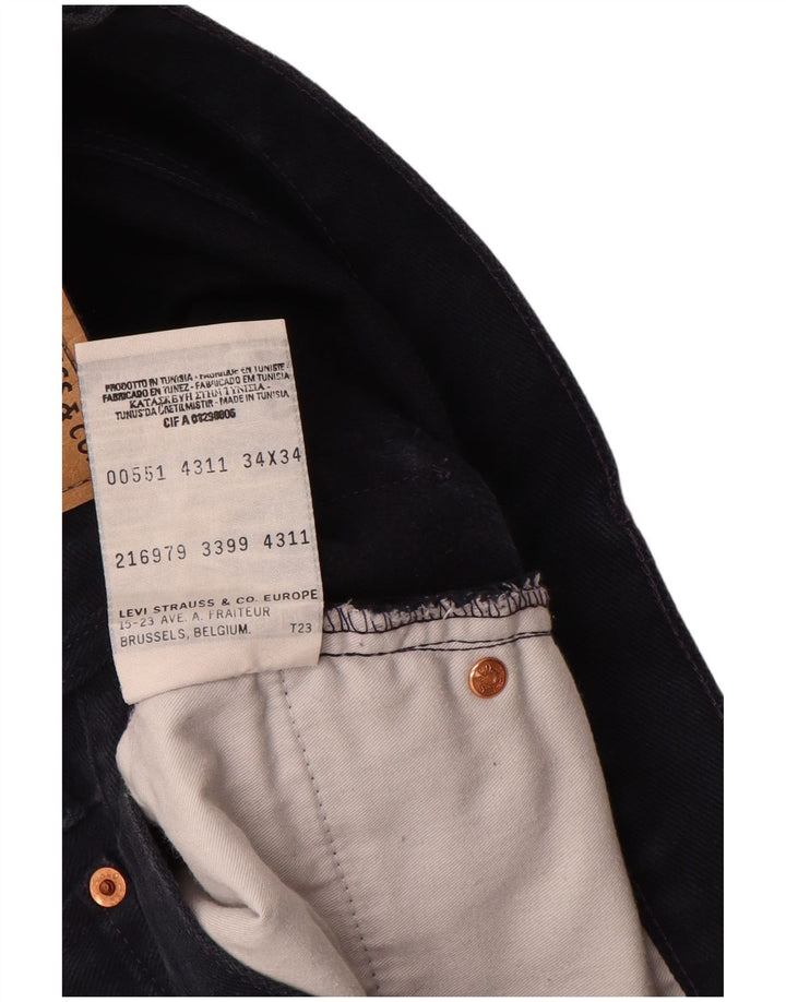 Męskie dżinsy Levi's 551 Straight W34 L30 Granatowa bawełna